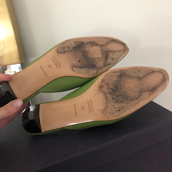 Prada bright green heeled mules - Picture 5 of 6